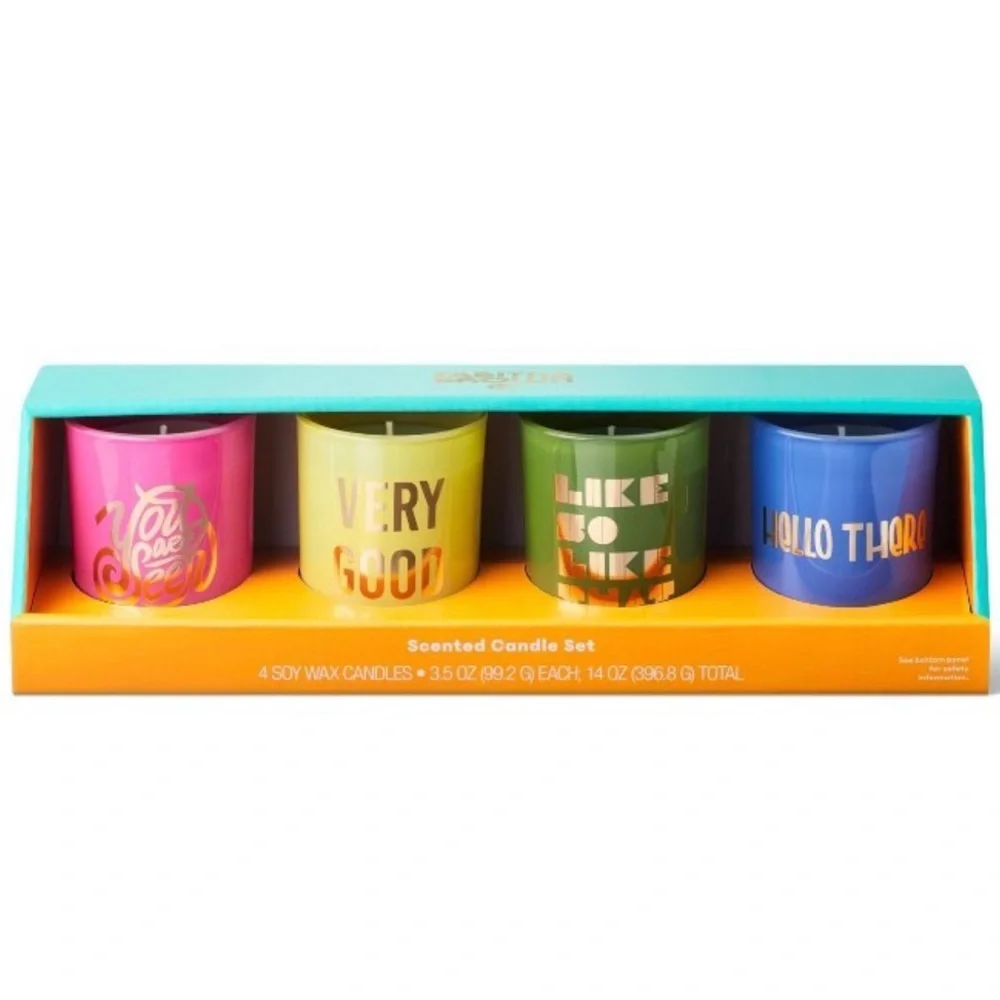 NWT Tabitha Brown 4 pack candle set soy wax uplifting messages home decor